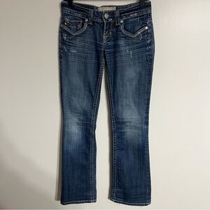 MEK Women’s Boot Cut Jeans in Dark Wash Blue